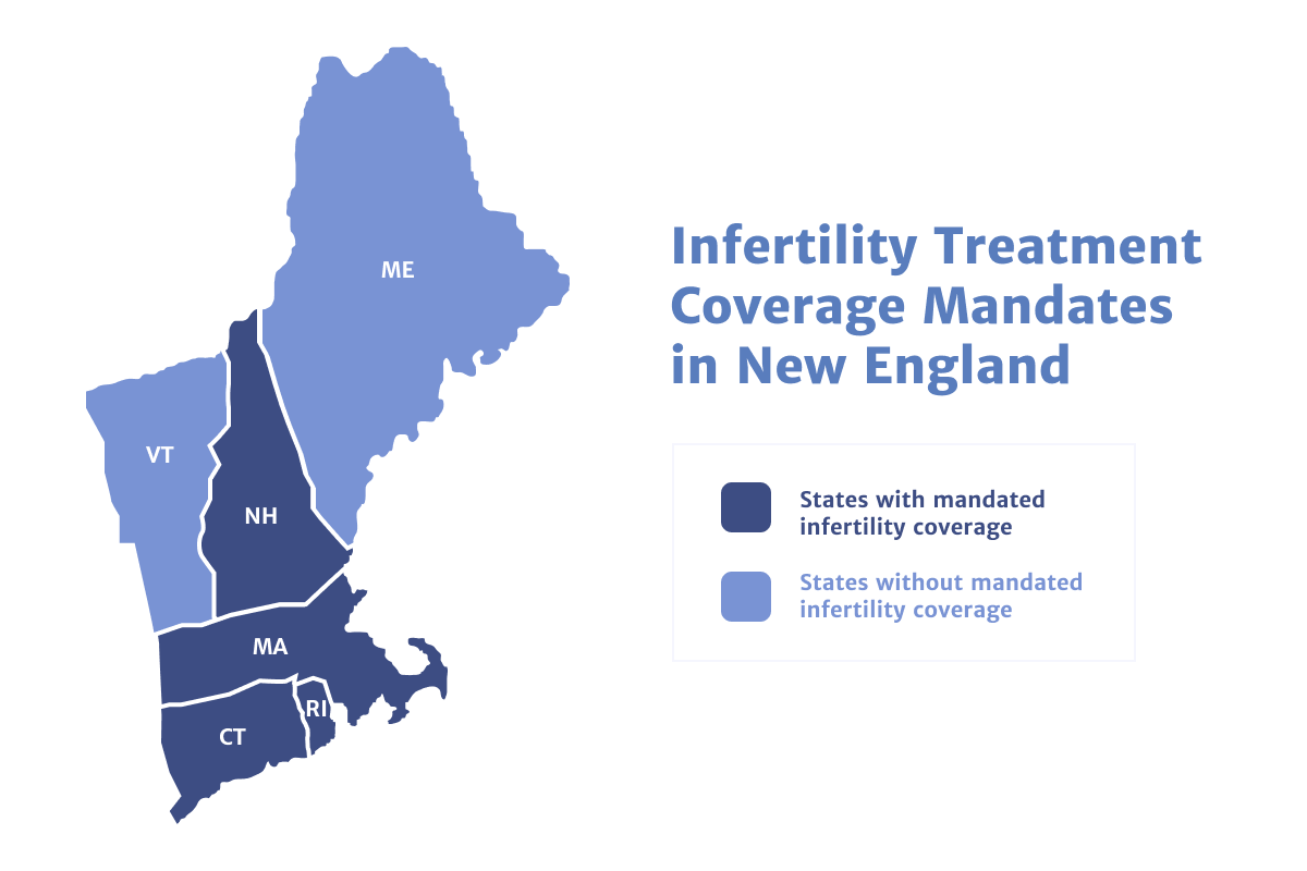 Map of Infertility Insurance Coverage in New England