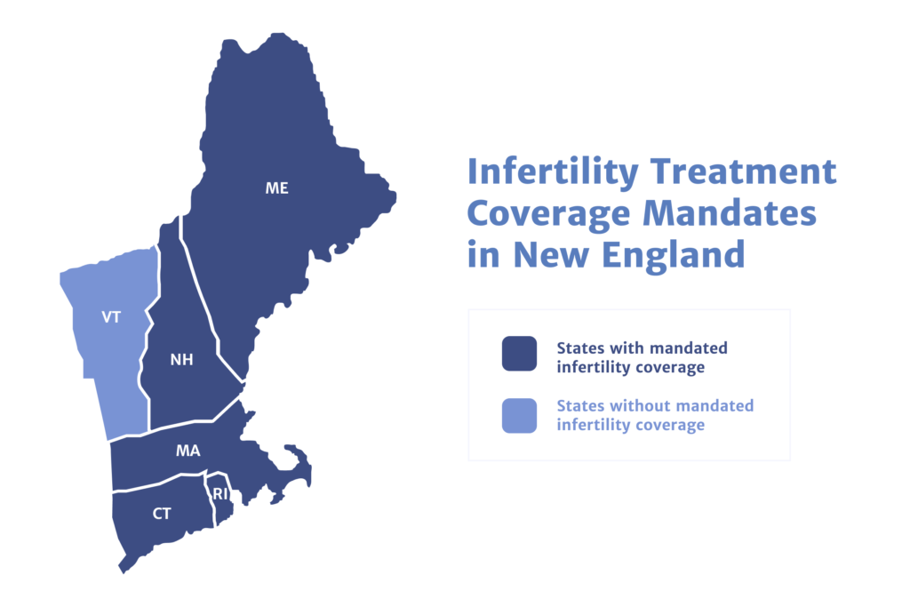 Infertility treatment coverage mandate map of new england