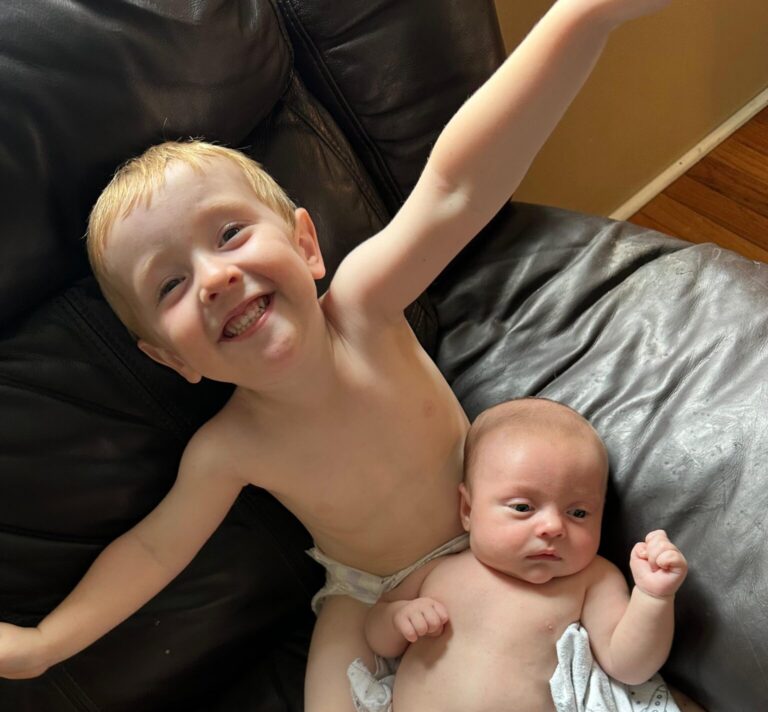 two happy brothers
