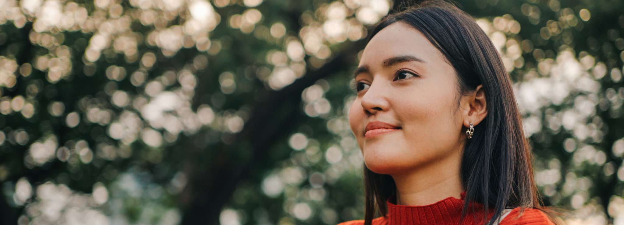happy woman outdoors